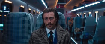 Movie still from “Bullet Train” (2022), directed by David Leitch – Medium shot, Low angle