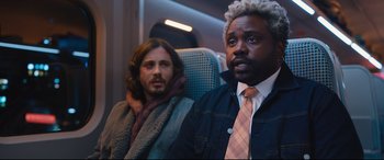 Movie still from “Bullet Train” (2022), directed by David Leitch – Medium shot, Over the shoulder angle