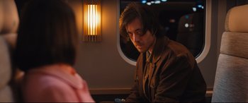 Movie still from “Bullet Train” (2022), directed by David Leitch – Medium shot, Over the shoulder angle