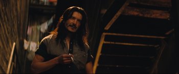 Movie still from “Bullet Train” (2022), directed by David Leitch – Medium shot, Over the shoulder angle