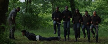 Movie still from “Burning Sands” (2017), directed by Gerard McMurray – Wide shot, High angle