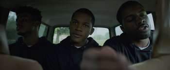 Movie still from “Burning Sands” (2017), directed by Gerard McMurray – Close Up shot, Over the shoulder angle