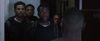 Movie still from “Burning Sands” (2017), directed by Gerard McMurray – Close Up shot, Over the shoulder angle