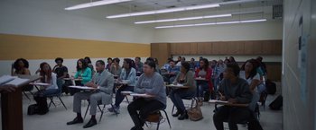 Movie still from “Burning Sands” (2017), directed by Gerard McMurray – Wide shot, High angle