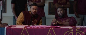 Movie still from “Burning Sands” (2017), directed by Gerard McMurray – Medium shot, Over the shoulder angle