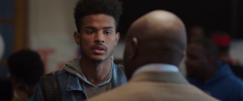 Movie still from “Burning Sands” (2017), directed by Gerard McMurray – Close Up shot, Over the shoulder angle