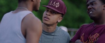 Movie still from “Burning Sands” (2017), directed by Gerard McMurray – Close Up shot, Over the shoulder angle