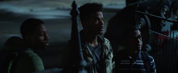 Movie still from “Burning Sands” (2017), directed by Gerard McMurray – Close Up shot, Over the shoulder angle