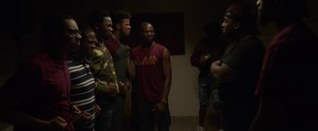 Movie still from “Burning Sands” (2017), directed by Gerard McMurray – Medium shot, Over the shoulder angle