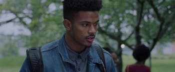 Movie still from “Burning Sands” (2017), directed by Gerard McMurray – Close Up shot, Over the shoulder angle