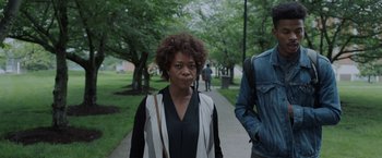 Movie still from “Burning Sands” (2017), directed by Gerard McMurray – Medium shot, Low angle