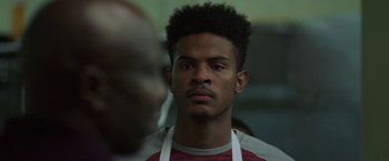 Movie still from “Burning Sands” (2017), directed by Gerard McMurray – Close Up shot, Over the shoulder angle