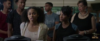 Movie still from “Burning Sands” (2017), directed by Gerard McMurray – Close Up shot, Over the shoulder angle