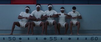 Movie still from “Burning Sands” (2017), directed by Gerard McMurray – Wide shot, Overhead angle