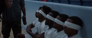 Movie still from “Burning Sands” (2017), directed by Gerard McMurray – Medium shot, High angle