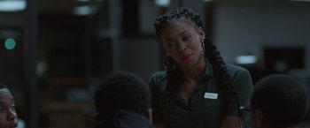 Movie still from “Burning Sands” (2017), directed by Gerard McMurray – Close Up shot, Over the shoulder angle