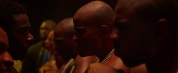 Movie still from “Burning Sands” (2017), directed by Gerard McMurray – Extreme Close Up shot, Over the shoulder angle