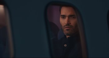 Movie still from “Can You Keep a Secret?” (2019), directed by Elise Durán – A person in a mirror; Close Up shot, Over the shoulder angle