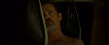 Movie still from “Captain Phillips” (2013), directed by Paul Greengrass – A person with a beard; Close Up shot, Overhead angle