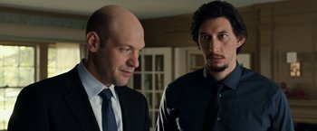 Movie still from “This Is Where I Leave You” (2014), directed by Shawn Levy – Two men standing next to each other in a room; Close Up shot, Over the shoulder angle