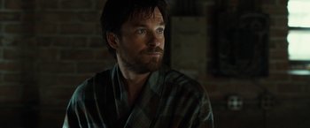 Movie still from “This Is Where I Leave You” (2014), directed by Shawn Levy – A person wearing a robe; Close Up shot, Over the shoulder angle