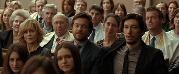 Movie still from “This Is Where I Leave You” (2014), directed by Shawn Levy – A group of people sitting in front of each other; Medium shot, Over the shoulder angle