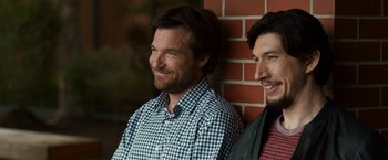 Movie still from “This Is Where I Leave You” (2014), directed by Shawn Levy – Two men standing next to each other near a brick wall; Close Up shot, Over the shoulder angle