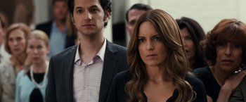 Movie still from “This Is Where I Leave You” (2014), directed by Shawn Levy – A man and a woman standing next to each other; Close Up shot, Over the shoulder angle