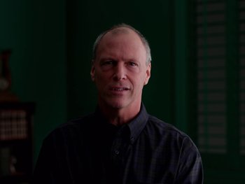 Movie still from “Casting JonBenet” (2017), directed by Kitty Green – A person wearing a black shirt; Close Up shot, Low angle