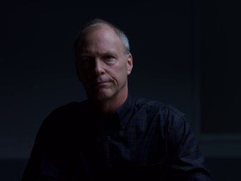 Movie still from “Casting JonBenet” (2017), directed by Kitty Green – A person wearing a black shirt; Close Up shot, Low angle