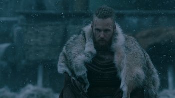 Movie still from “Vikings” (2013), created by Michael Hirst – Close Up shot, Low angle