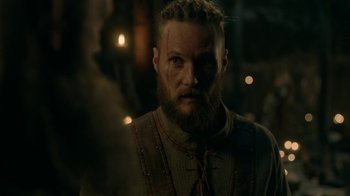 Movie still from “Vikings” (2013), created by Michael Hirst – Close Up shot, Low angle