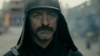 Movie still from “Vikings” (2013), created by Michael Hirst – Close Up shot, Over the shoulder angle