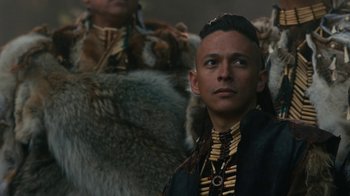 Movie still from “Vikings” (2013), created by Michael Hirst – Close Up shot, Over the shoulder angle