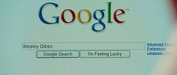 Movie still from “Wanted” (2008), directed by Timur Bekmambetov – A computer screen with a google search page on it; Extreme Close Up shot, High angle