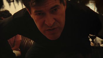 Movie still from “Creep 2” (2017), directed by Patrick Brice – A person looking at the camera; Close Up shot, Low angle