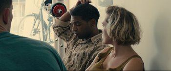 Movie still from “120 BPM” (2017), directed by Robin Campillo – A man and a woman standing next to each other; Close Up shot, Over the shoulder angle