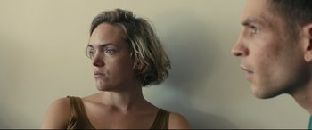 Movie still from “120 BPM” (2017), directed by Robin Campillo – A person with short blonde hair; Close Up shot, Low angle