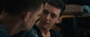 Movie still from “120 BPM” (2017), directed by Robin Campillo – A person talking to another person; Close Up shot, Over the shoulder angle