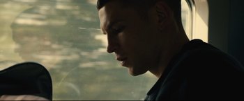 Movie still from “120 BPM” (2017), directed by Robin Campillo – A person looking out a car window; Close Up shot, Low angle