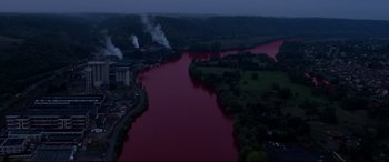 Movie still from “120 BPM” (2017), directed by Robin Campillo – A body of water that has a body of water in it; Extreme Wide shot, High angle