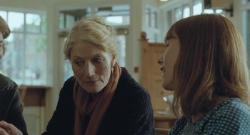 Movie still from “45 Years” (2015), directed by Andrew Haigh – Two women are talking to each other in a room; Close Up shot, Over the shoulder angle