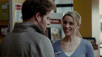 Movie still from “50/50” (2011), directed by Jonathan Levine – A man and a woman talking to each other; Close Up shot, Over the shoulder angle