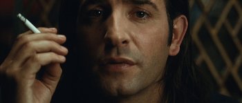 A man's face in the dark