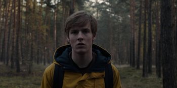 Movie still from “Dark” (2017), created by Baran bo Odar – Close Up shot, Low angle