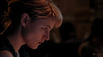 Movie still from “A Horrible Way to Die” (2010), directed by Adam Wingard – A person with short blonde hair; Close Up shot, Low angle