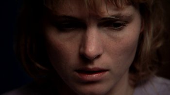 Movie still from “A Horrible Way to Die” (2010), directed by Adam Wingard – A woman's face with a nose ring; Extreme Close Up shot, Low angle