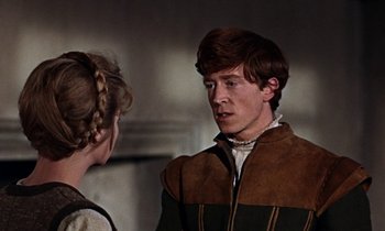 Movie still from “A Man for All Seasons” (1966), directed by Fred Zinnemann – A man and a woman talking to each other; Close Up shot, Over the shoulder angle