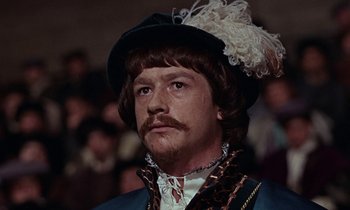 Movie still from “A Man for All Seasons” (1966), directed by Fred Zinnemann – A person wearing a hat; Close Up shot, High angle