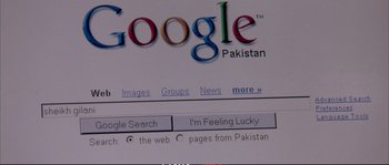 Movie still from “A Mighty Heart” (2007), directed by Michael Winterbottom – The google pakistan homepage; Extreme Close Up shot, High angle